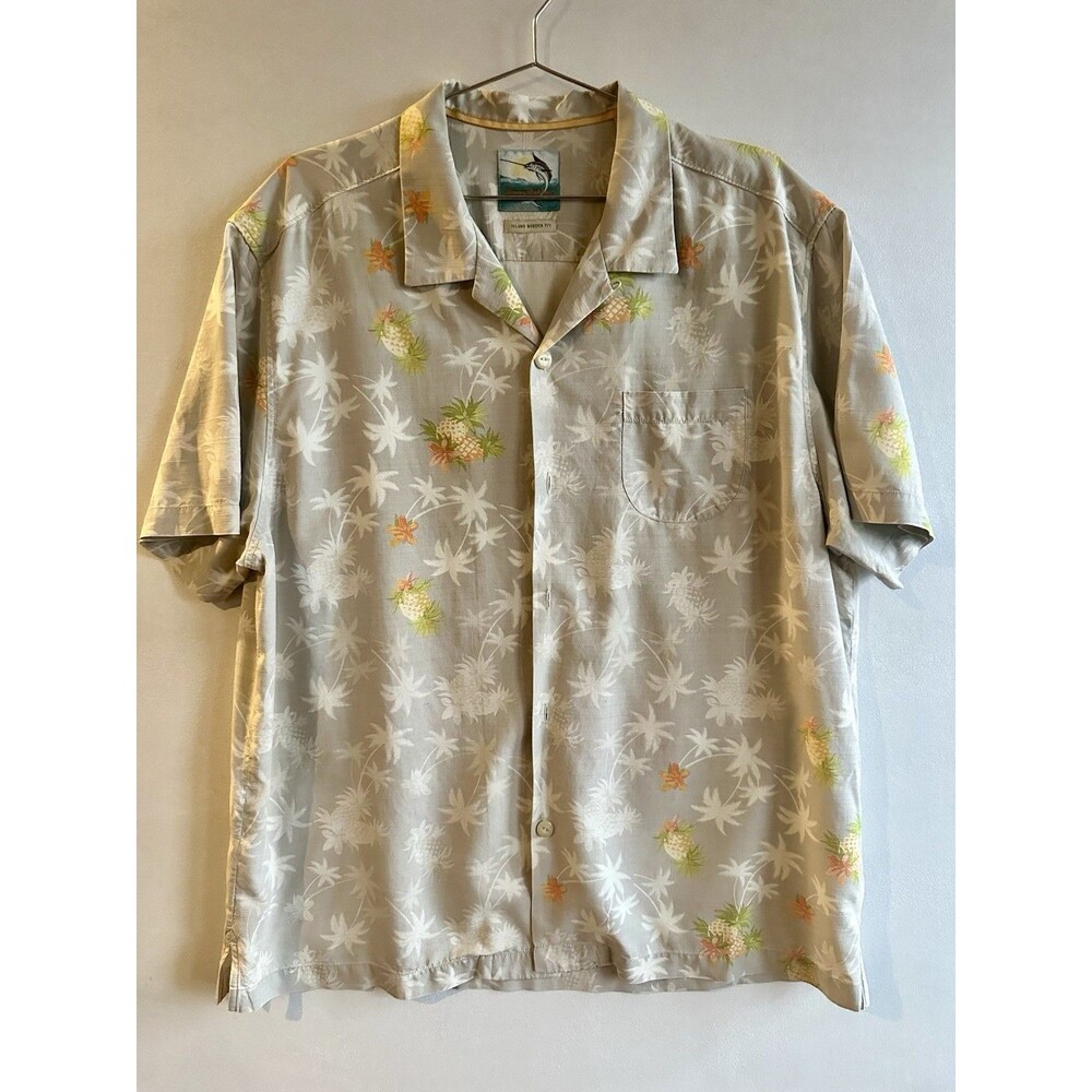 Tommy Bahama Mens XL Pineapple Silk Blend Shirt Coastal Resort Vacation
